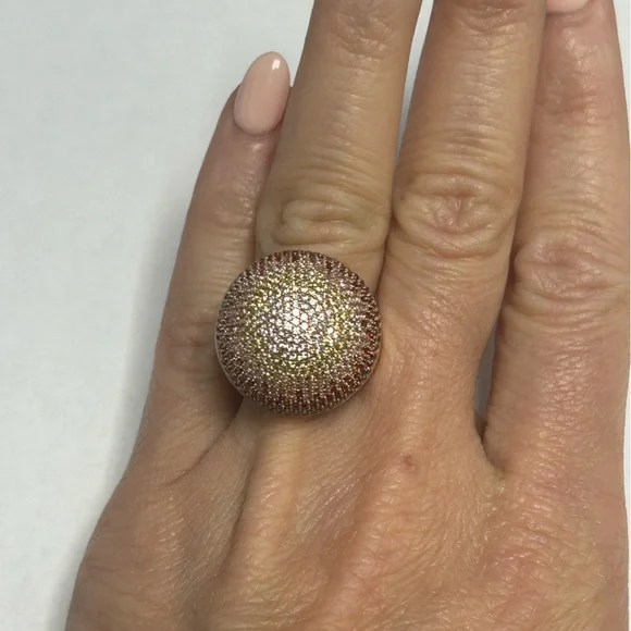 Suzy Levian Rose Sterling Silver Multi Color CZ Dome Ring NWT